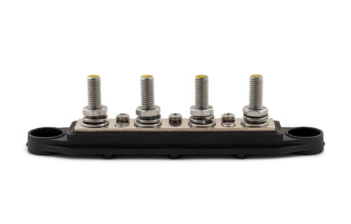 Verdeelstrip 4x M8 met afdekkap zwart