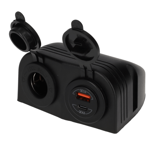 Haba 12V stopcontact en USB-A + USB-C lader opbouw