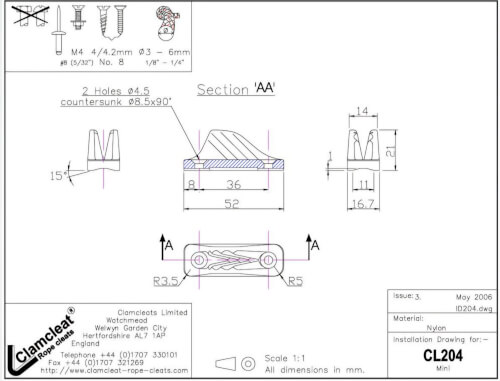Clamcleat CL204 Mini
