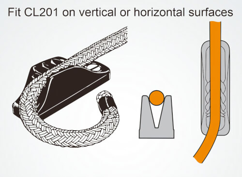 Clamcleat CL201 Verical nylon cleat 6-12 mm