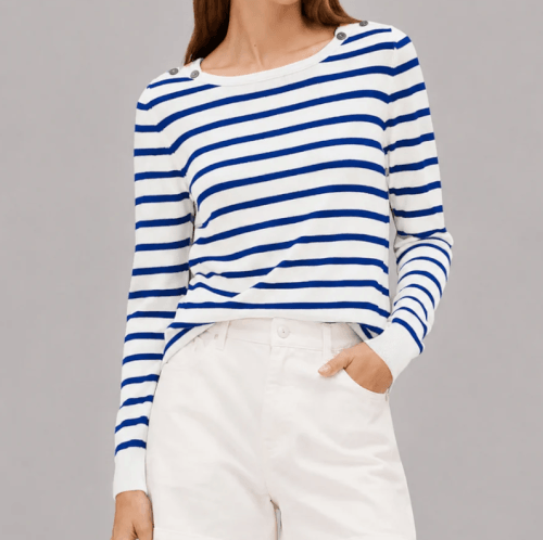 Roosenstein Wolke Women Streepshirt Nynke off white/waddenblauw