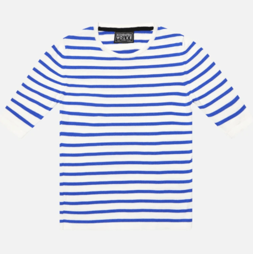 Women T-shirt Linde off white/waddenblauw