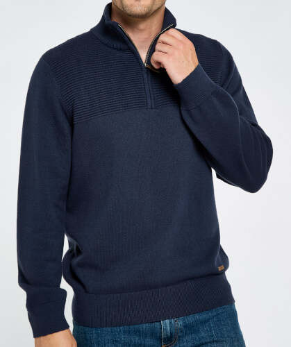 Dubarry Spillane Zip Neck Knit navy