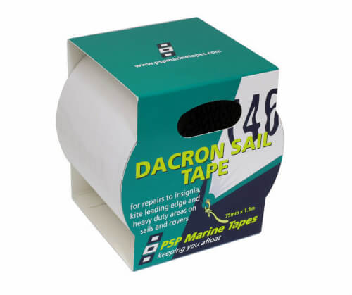 PSP Dacron zeilreparatie tape wit 75 mm x 1,5 meter