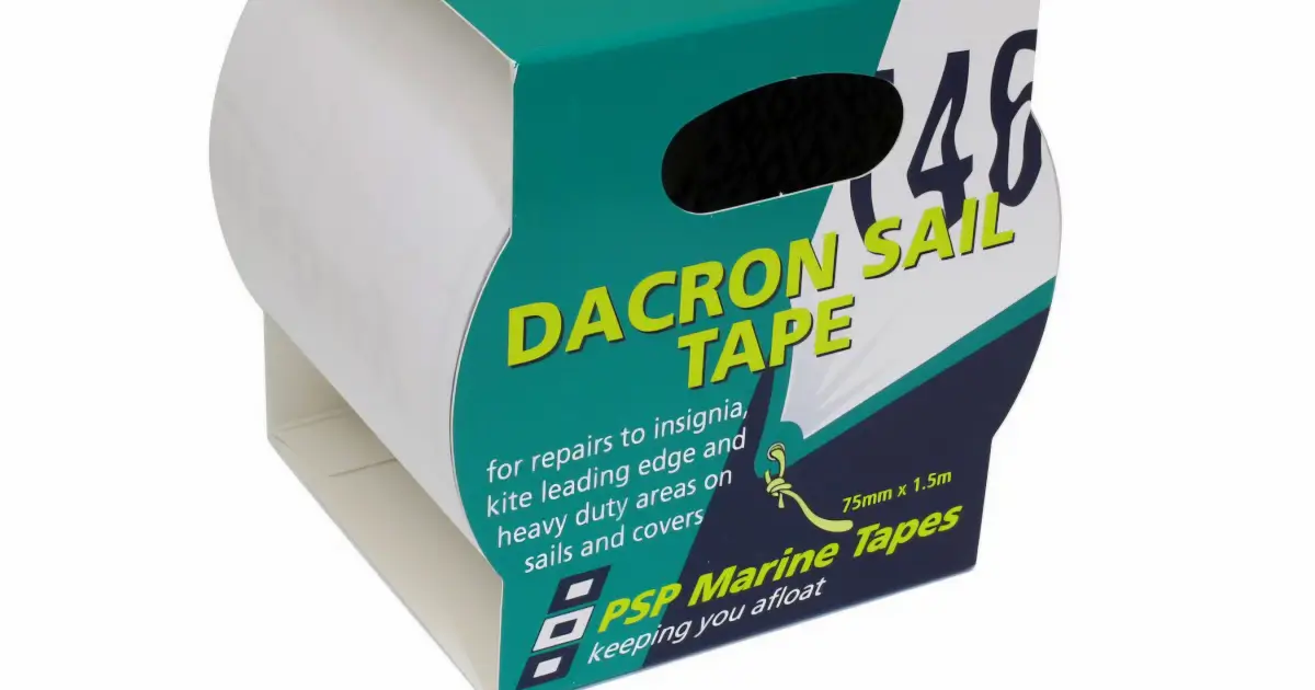 PSP Dacron zeilreparatie tape wit 75 mm x 1,5 meter