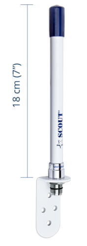 Scout KM-10 VHF Marifoonantenne fiber 18 cm+18 meter kabel KM-10
