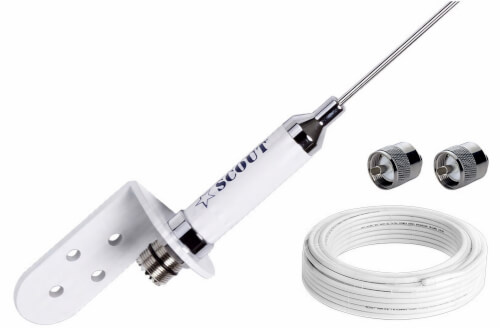 Scout KM-3A/20mKIT VHF Marifoonantenne met mastbracket en 20 meter kabel