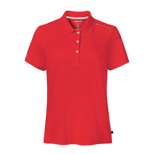 Musto Evolution 82443 Women Crew Sunblock Short Sleeve Polo true red