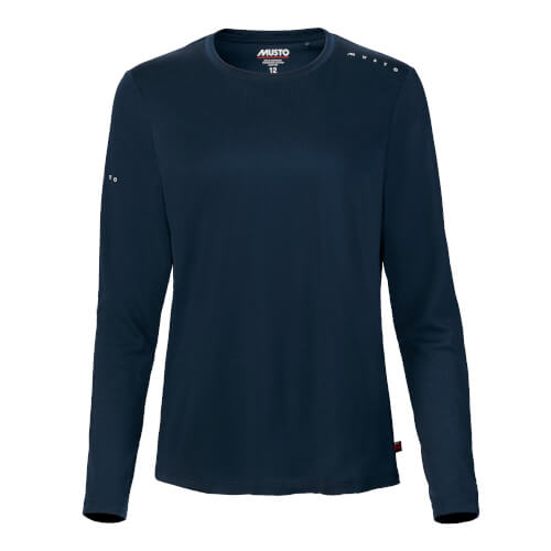Musto Evolution 82445 Women Crew Sunblock Long Sleeve T-shirt navy